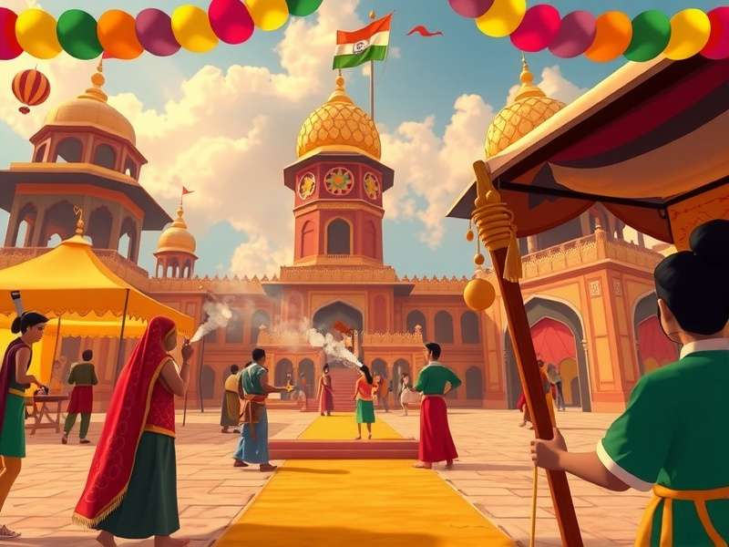 Golden Glory Of Malkajgiri game screenshot showing vibrant Indian marketplace